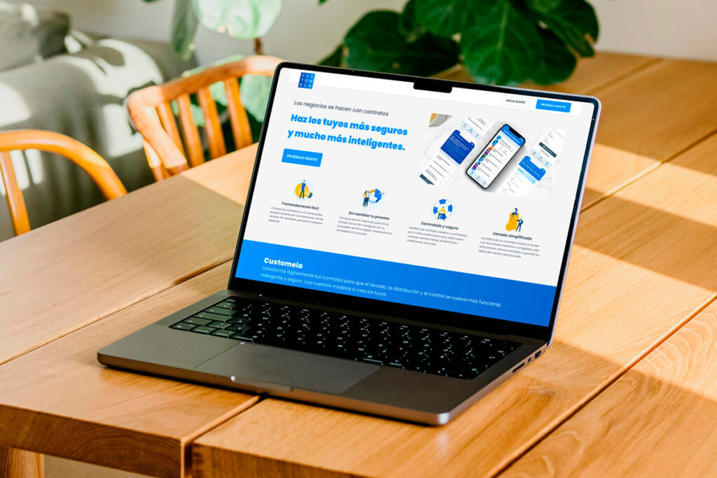 Customela Legal contract creation app UI design | Website for Desktop
