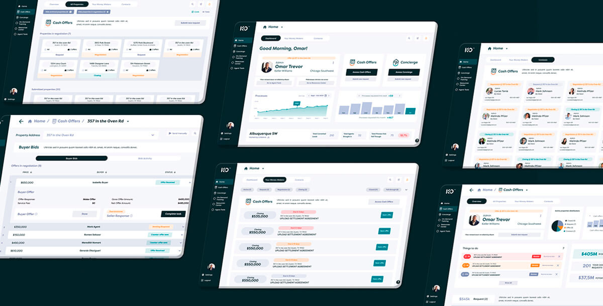 Keller Offers iBuyer UI design | 6 main screens for desktop
