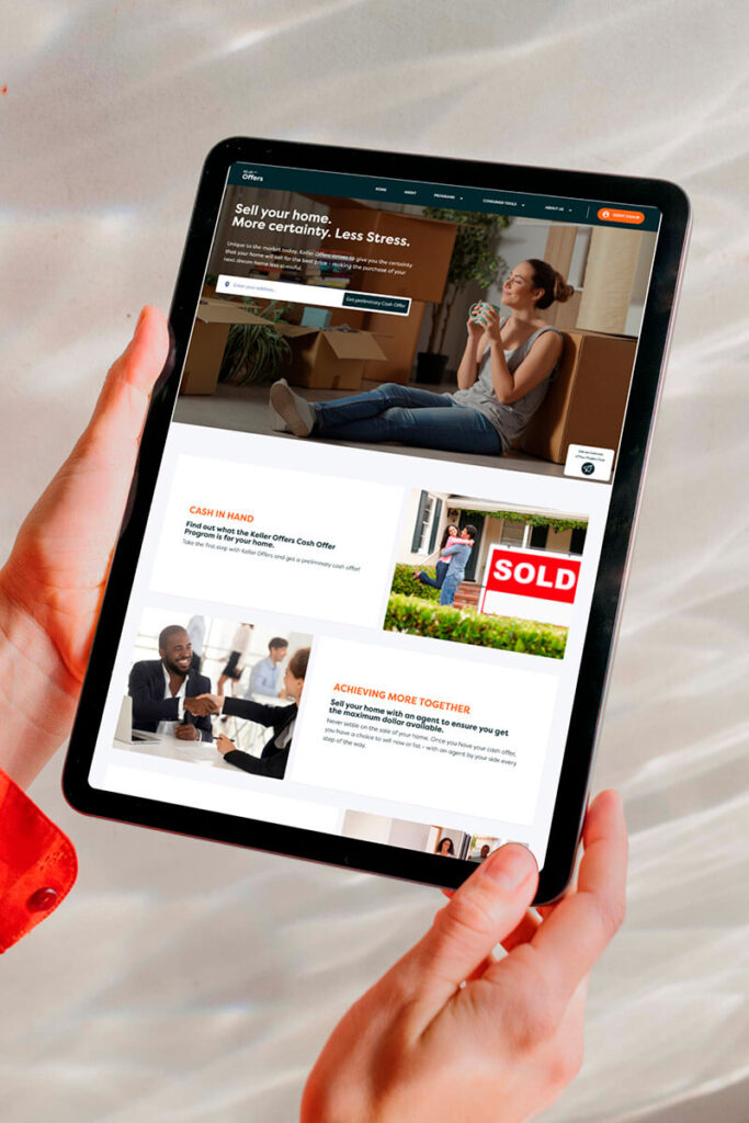 Keller Offers iBuyer Platform UI design | Cash Offers website for iPad